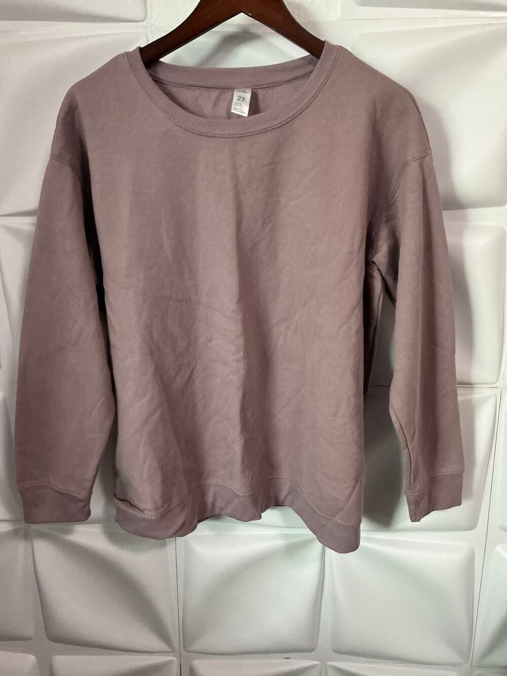 Just Be Mauve Dusty Pink Pullover Crew Neck Sweatshirt Women's Size 2X